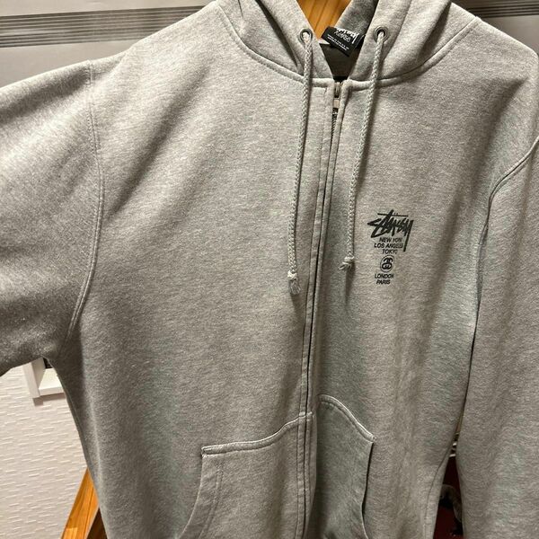 Stussy ジップパーカー グレー