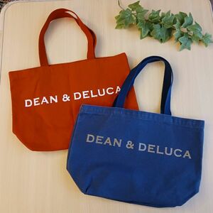 ２枚セット◆DEAN&DELUCAディーンアンドデルーカトートバッグ◆レッド、ブルー エコバッグ