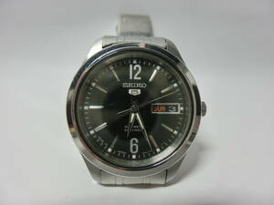 【№1092-O6004HY】中古品:SEIKO セイコー5 7S26-03W0 AUTOMATIC 21JEWELS 自動巻き 裏スケルトン メンズ腕時計 稼働品