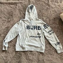 BURBERRY バーバリー フーディー　パーカー　ホースフェリー　M パールブルー_画像1