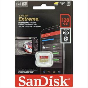 SanDisk Extreme MicroSDXCカード 128GB UHS-I　[読み込み190MB/S　書き込み90MB/S] SDSQXAA-128G-GN6MN 0616659188467