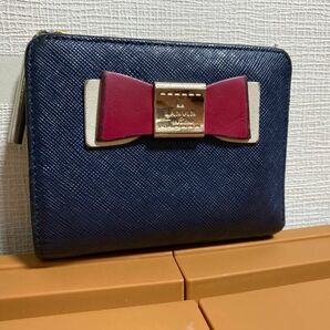 LANVIN en bleu 財布　マリーちゃん　コラボ　ディズニー　 レザー ラウンドファスナー