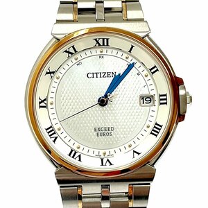 【1円スタート】CITIZEN シチズン H111-T019480 エクシード ユーロス 35周年記念 SS 電波ソーラー メンズ腕時計 251399