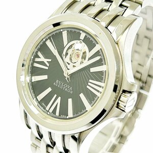 【1円スタート】BULOVA ブローバ C860749 アキュトロン 裏スケ SS ブラック文字盤 自動巻き メンズ腕時計 251478