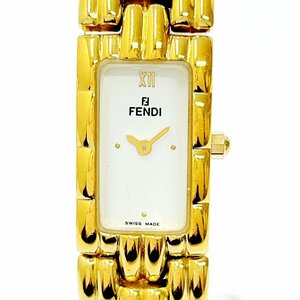 【1円スタート】FENDI フェンディ 670L オロロジ GP ホワイト文字盤 クオーツ レディース腕時計 253962