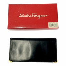 【箱付き】 Salvatore Ferragamo サルヴァトーレフェラガモ レザー 二つ折り財布 メンズ ブラック 251865 二つ折り財布_画像1