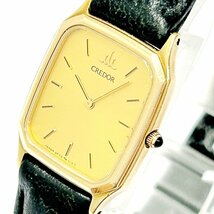 【1円スタート】SEIKO セイコー 2F70-5920 クレドール 14KT×SS ゴールド文字盤 クオーツ レディース腕時計 257167_画像1