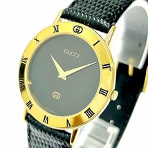 【1円スタート】【箱付き】GUCCI グッチ 3000M GP ブラック文字盤 クオーツ メンズ腕時計 ジャンク 256807_画像1