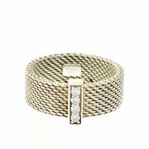 【1円スタート】【箱付き】TIFFANY&Co. ティファニー シルバー サマセット 4P ダイヤモンド 3.9g 925刻印 指輪 リング 248374_画像1