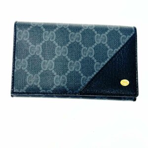 【1円スタート】【ヴィンテージ】GUCCI グッチ 64・03・117 GG柄 オールドグッチ ブラック系 二つ折り 財布 252896