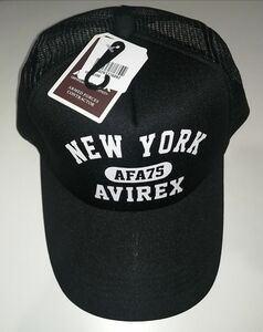 アヴィレックス AVIREX ブラック 黒 メッシュキャップ 帽子 タグ付き 未使用品 メンズ 大人 ファッション アビレックス