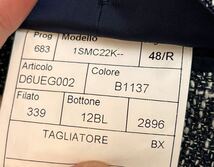 タリアトーレ ネイビーホワイト系 TAGLIATORE サイズ 48 M～L テーラード ジャケット コットン イタリア製_画像6