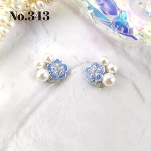 No.343　ネモフィラ　オパール　ピアス　イヤリング