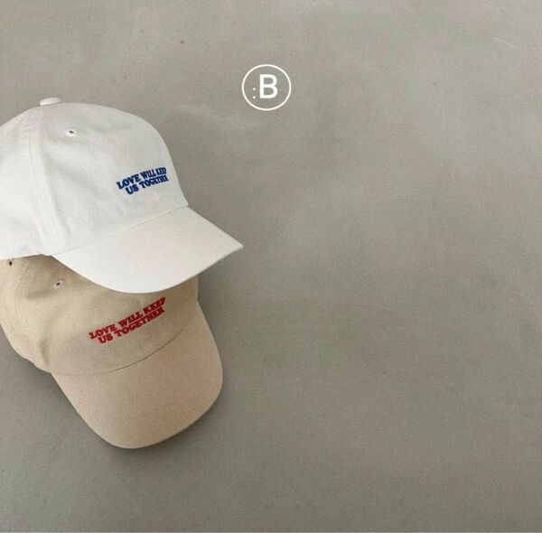 韓国　子ども服　bellabambina cap 帽子 韓国ブランド正規品　韓国子ども服 白　ベージュ キャップ