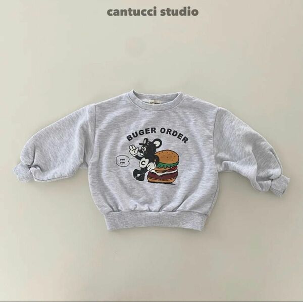 韓国　子ども服　cantuccistudio ハンバーガートレーナー ゆったり 大人可愛 　韓国ブランド正規品 トレーナー