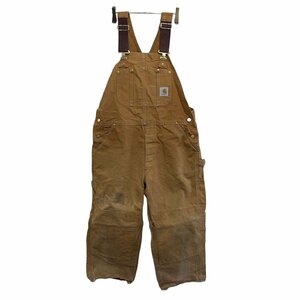 1 start Carhartt America old clothes Duck ground double knee overall Brown men's 