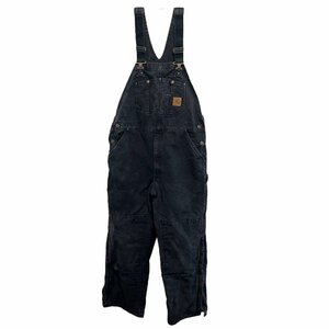 1 start Carhartt w38 America old clothes USA made Duck ground cotton inside overall black men's 