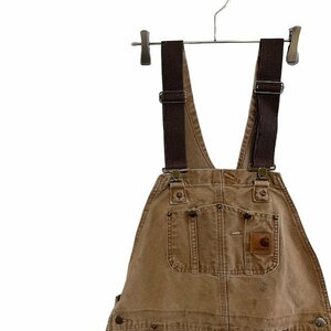 １スタ　カーハート w34 アメリカ古着 メキシコ製　ダック地 ダブルニー　オーバーオール ベージュ Carhartt 作業着　ワーク K2 メンズ