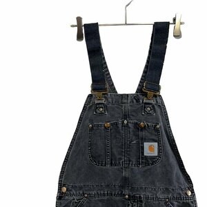 カーハート アメリカ古着 ダック地 ダブルニー　オーバーオール ブラック Carhartt 作業着　ワーク K16 メンズ