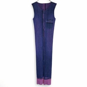 PLEATS PLEASE ISSEY MIYAKE long dress denimプリーツプリーズ イッセイミヤケ デニム ワンピース サイズ4