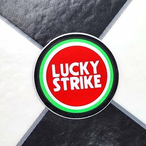 送料込 Lucky Strike ラッキーストライク ヘルメットステッカー 4cm SUZUKI HONDA シュワンツ CBX550F CB400F CBR400 ホーク バブ モンキーの画像1