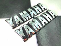 YAMAHA タンクエンブレム 2枚set シルバー 検/ XJ400 XJ400D XJ550 RZ250 RZ350 SR400 旧車 貴重 カスタム マーシャル シビエ CIBIE_画像2