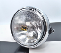 CBX400F １８０Φ LED クリアガラスレンズ ライト 黒 マーシャルエンブレム付 CB400SF ゼファー ジェイド CB400F Z250FT XJR400 BEET_画像2