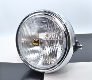 CBX400F マーシャルタイプ LED ポジション付 ヘッドライト180Φ クリアガラスレンズ 黒ケース CB400SF GS400 ゼファー750 BEET シビエ