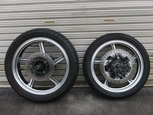 ゼファー550/400 純正 当時物 ホイール 前後セット アクスルシャフト付き ZEPHYR 絶版旧車 KAWASAKI 検/ゼファー750 RS Z400FX Z400GP GPz4