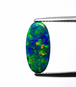 綺麗!!青緑地球色 天然ブラックオパール/オーストラリア産2.14ct(サイズ縦