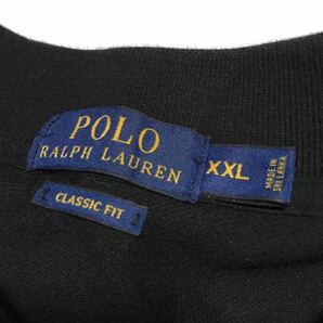 【ビッグサイズ】POLO RALPH LAUREN ポロ ラルフローレン ビッグポニー 半袖ポロシャツ メンズXXL 黒 ライン切替 クレスト コットン 正規の画像3