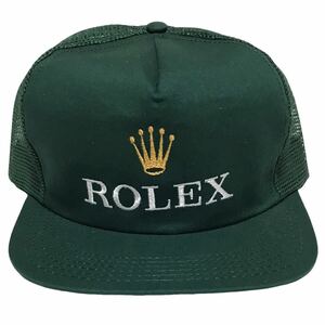 【USA】80s〜90s ROLEX CAP ロレックス メッシュキャップ 帽子 フリーサイズ グリーン ヴィンテージ デッドストック 非売品 アメリカ製