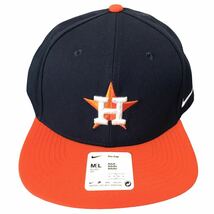 【日本未発売】NIKE×MLB HOUSTON ASTROS ナイキ×ヒューストンアストロズ ベースボールキャップ M〜L 紺 オレンジ 帽子 新品 海外限定CAP_画像2