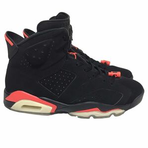 【18年製】NIKE AIR JORDAN 6 RETRO OG ナイキ エアジョーダン6 レトロ US10/28.5㎝ ブラック レッド 黒 メンズ スニーカー 90s 復刻 正規の画像3