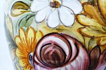 レトロ　海外製　陶器　花瓶　壺　フラワーベース　傘立て　花柄　アンティーク　花器　飾り壺　当時もの　本物_画像8