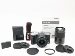 ●○【良品】Canon EOS M6 ダブルズームキット ミラーレス 一眼カメラ EF-Mマウント キャノン○●020697001○●