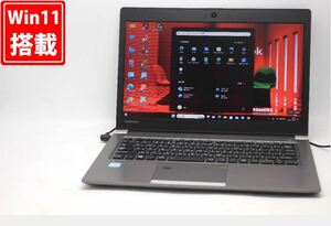 中古 13.3型 TOSHIBA dynabook R63M Windows11 八世代 i5-8250U 8GB 256GB-SSD カメラ 無線 Office付 中古パソコンWin11 税無 管:0900v