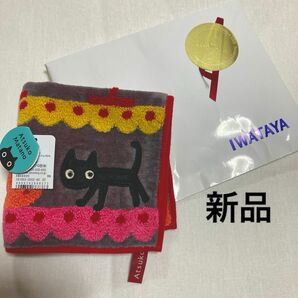 新品未使用 タグ付 マタノアツコ ハンカチ タオルハンカチ 猫 AtsukoMatano 