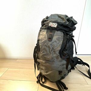 1円スタート　mont-bell モンベル　リュック　バックパック　trekkingpack55 グレー　ナイロン　大容量　アウトドア　刺繍ロゴ　ワッペン