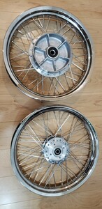 New item保管品　Ｚ750Ｄ1用　ディスク4穴用前後18 InchWideスポークメッキWheels　Z1Z2 Z750DZ1R KZ1000 MK2 Z750FX 流用