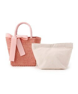 [ regular price 1.7 ten thousand ] Anatelier ribbon attaching abaka square basket bag pink ab4 anatelier