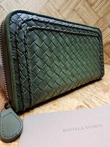 新品　未使用　希少デザイン　ボッテガヴェネタ 長財布 イントレチャート BOTTEGA VENETA 小銭入れ ラウンドファスナー