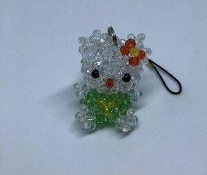 キティちゃんの ストラップ クリスタルビーズ ハンドメイド