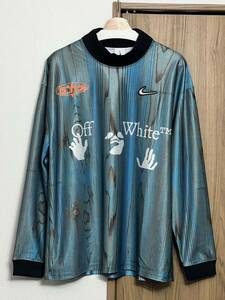 新品未使用 NIKE x OFF-WHITE Men’s JERSEY IMPERIAL BLUE DN1701-411 Lサイズ ナイキオフホワイト サッカーシャツ ジャージ