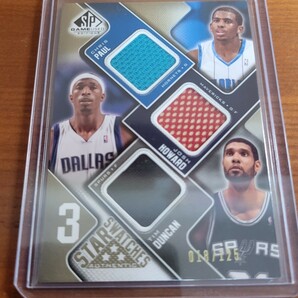 09-10 SP Game Used 3 Star Swatches 125枚限定 シリアル入 Chris Paul CP3 Josh Howard Tim Duncan Wake Forest ダンカン ティムの画像1