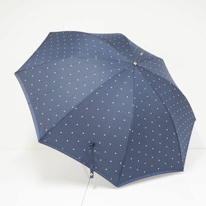 milly`s mail ミリーズメール 傘 USED美品 ネイビー フラワードット パイピング 60cm T B0326