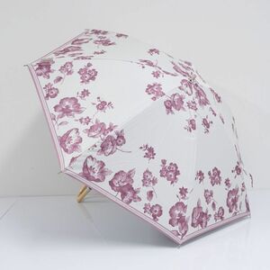 NINA RICCI ニナリッチ 晴雨兼用日傘 USED美品 フラワー ロゴプレート サマーシールドLII 遮光 遮熱 軽量 UV 50cm T A0404