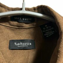 VANHEUSEN 海外古着 フェイクスウェードシャツ スエード ヴィンテージ　無地 古着_画像3