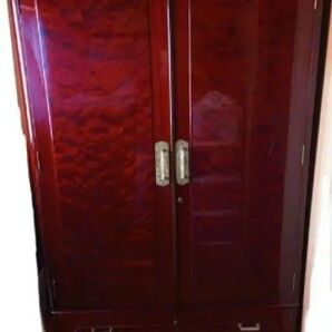 洋服タンス ハンガークローゼット&引き出し レトロモダン1点限り 木製 和タンス 昭和レトロ