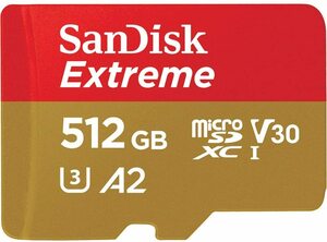 新品 未使用品 !! SanDisk Extreme microSDXC 512GB サンディスク　エクストリーム 